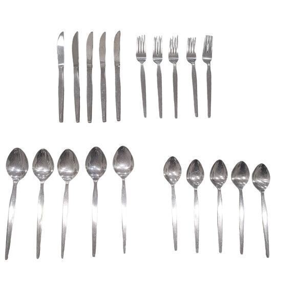 Vintage EPIC Custom Stainless Steel Prince Flatware 5‎ piece 4 Place Settings 20